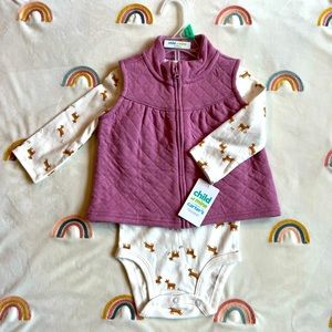 Baby Girls Longsleeve + Vest Combo